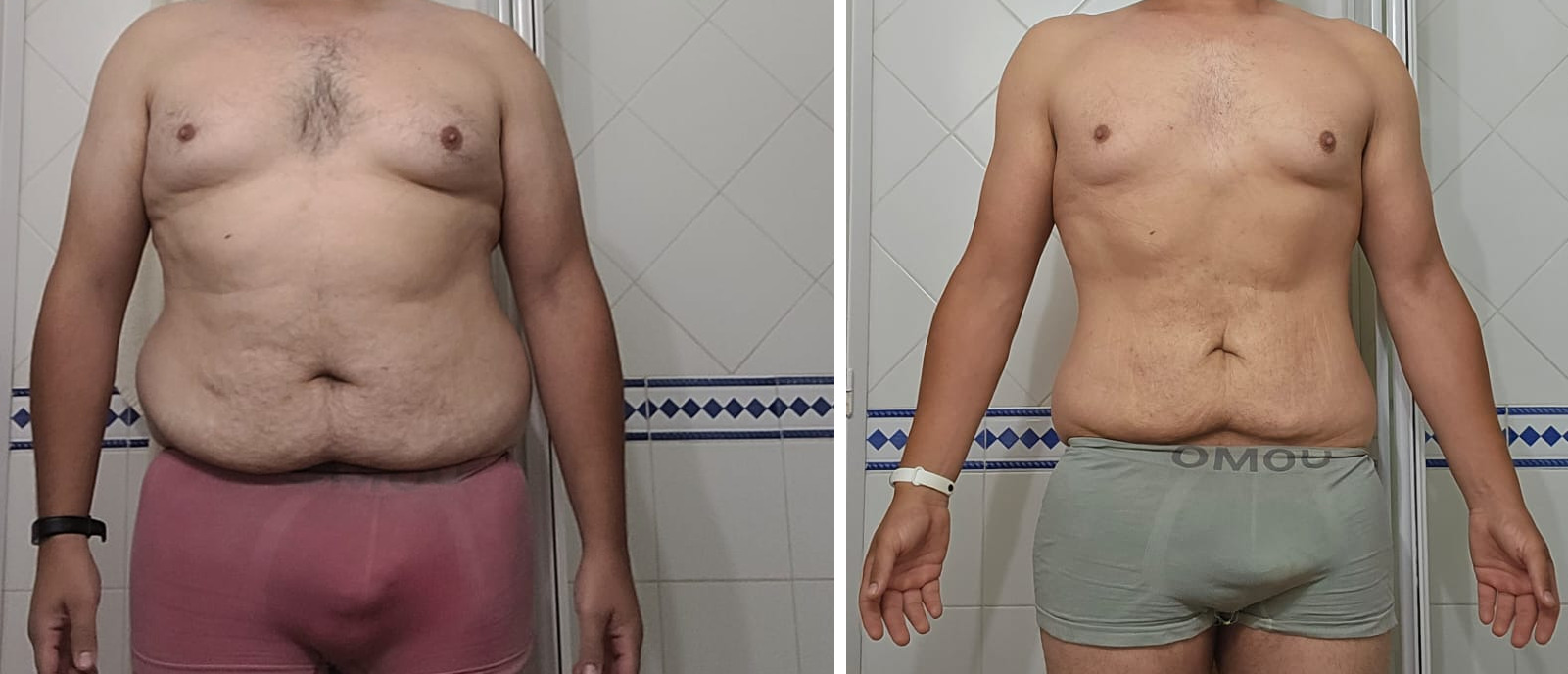 Antes y después de un cliente de Fonte Fit, entrenador personal en Mataró
