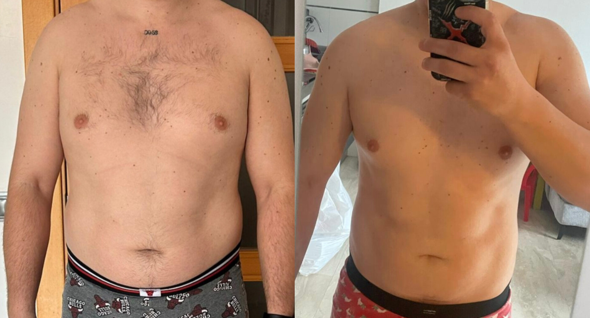 Antes y después de un cliente de Fonte Fit, entrenador personal en Mataró