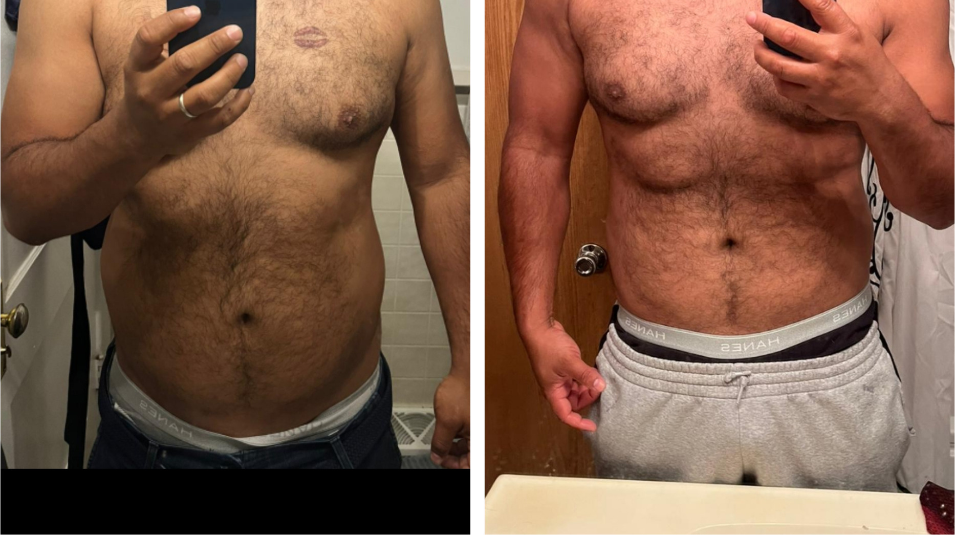 Antes y después de un cliente de Fonte Fit, entrenador personal en Mataró