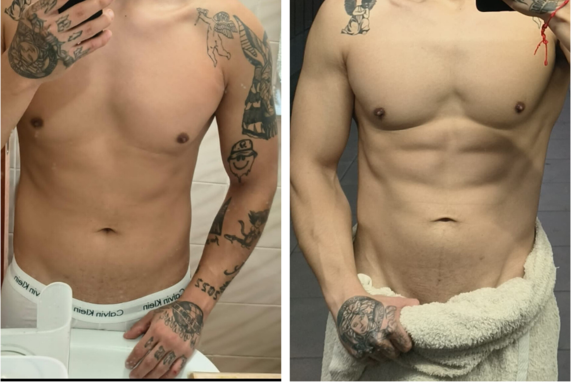 Antes y después de un cliente de Fonte Fit, entrenador personal en Mataró