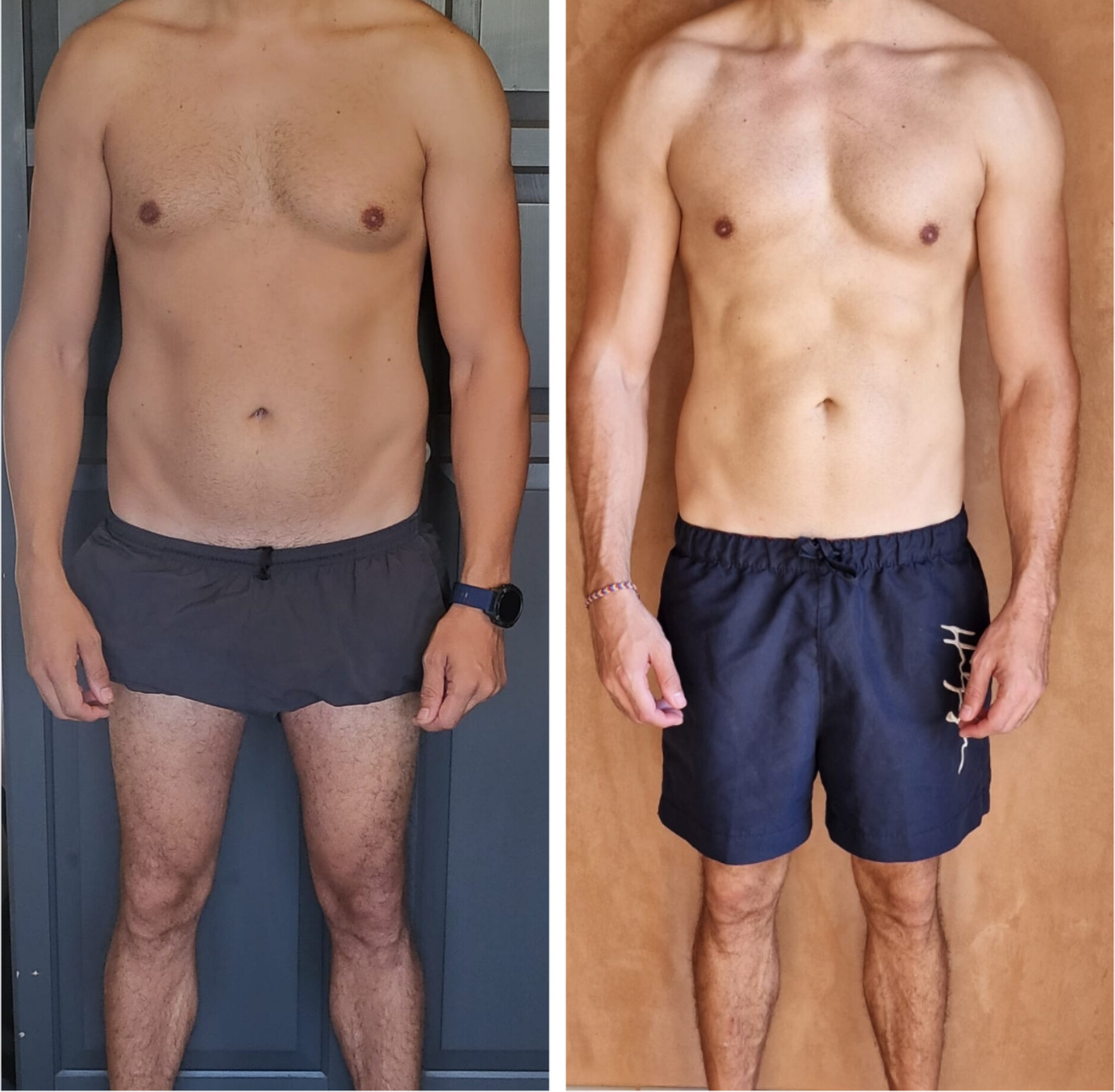 Antes y después de un cliente de Fonte Fit, entrenador personal en Mataró